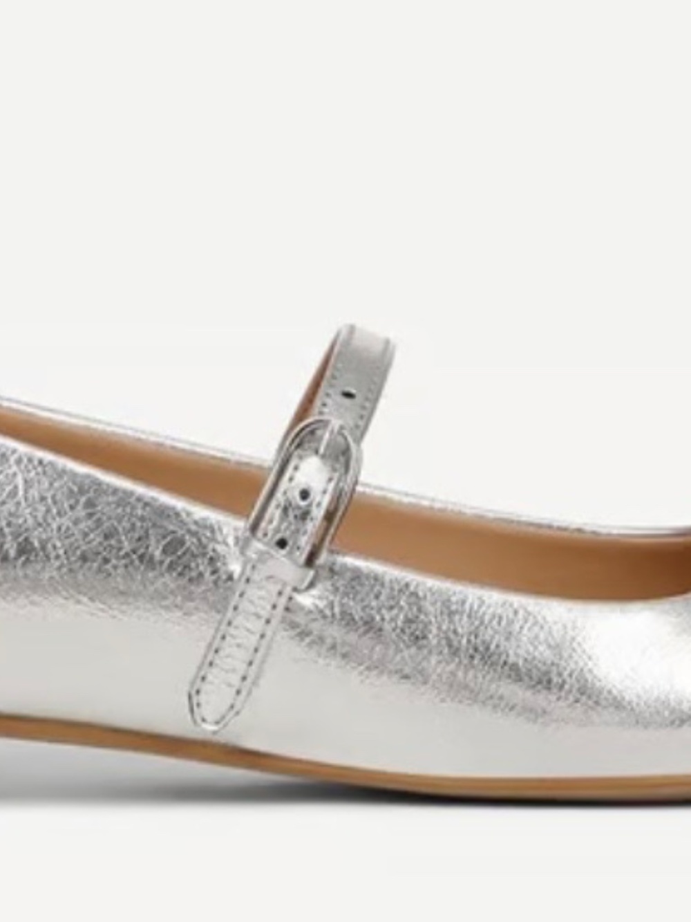 Franco Sarto Tinsley Square Toe Mary Jane Flats Silver Size 8M - Picture 2 of 11